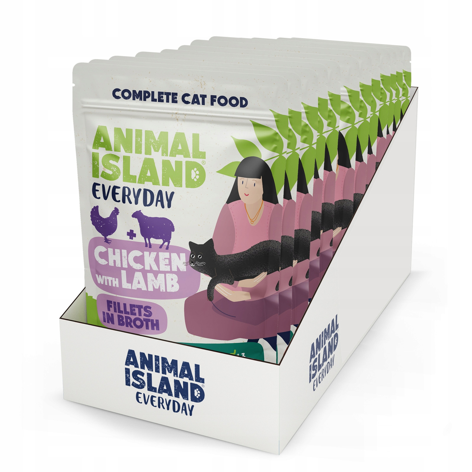 Animal Island Skin & Coat jagnięcina, kurczak w bulionie adult 85 g × 12