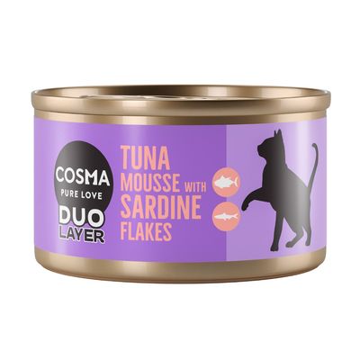 Cosma Duo Layer Indoor sardynka, tuńczyk pasztet adult 70 g × 24