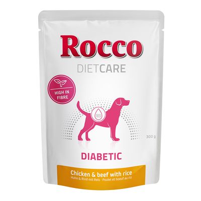 Rocco Diet Care Diabetic kurczak i wołowina z ryżem adult 300 g × 12