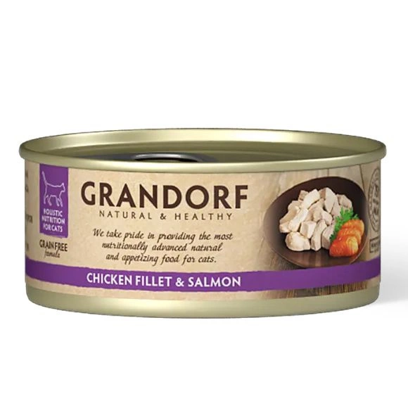 Grandorf kurczak, łosoś w bulionie 70 g