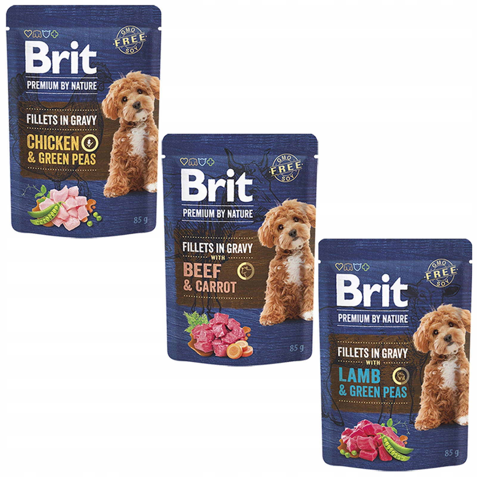 Brit By Nature mix smaków 85 g × 120