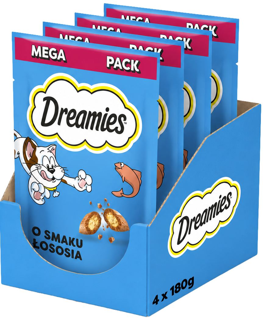 Dreamies łosoś 180 g × 4