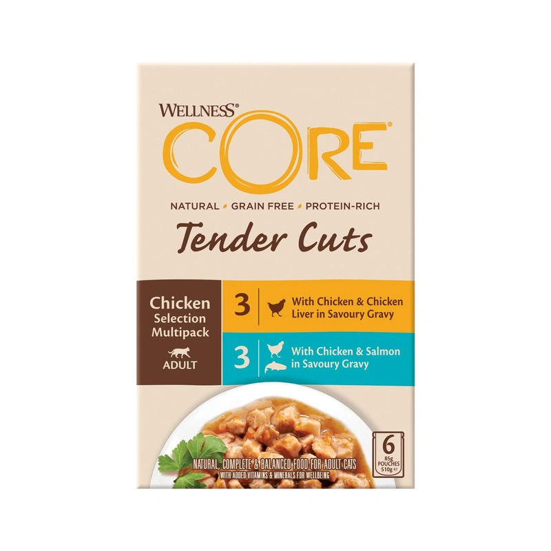 Wellness CORE Tender Cuts mix smaków w sosie adult 85 g × 6