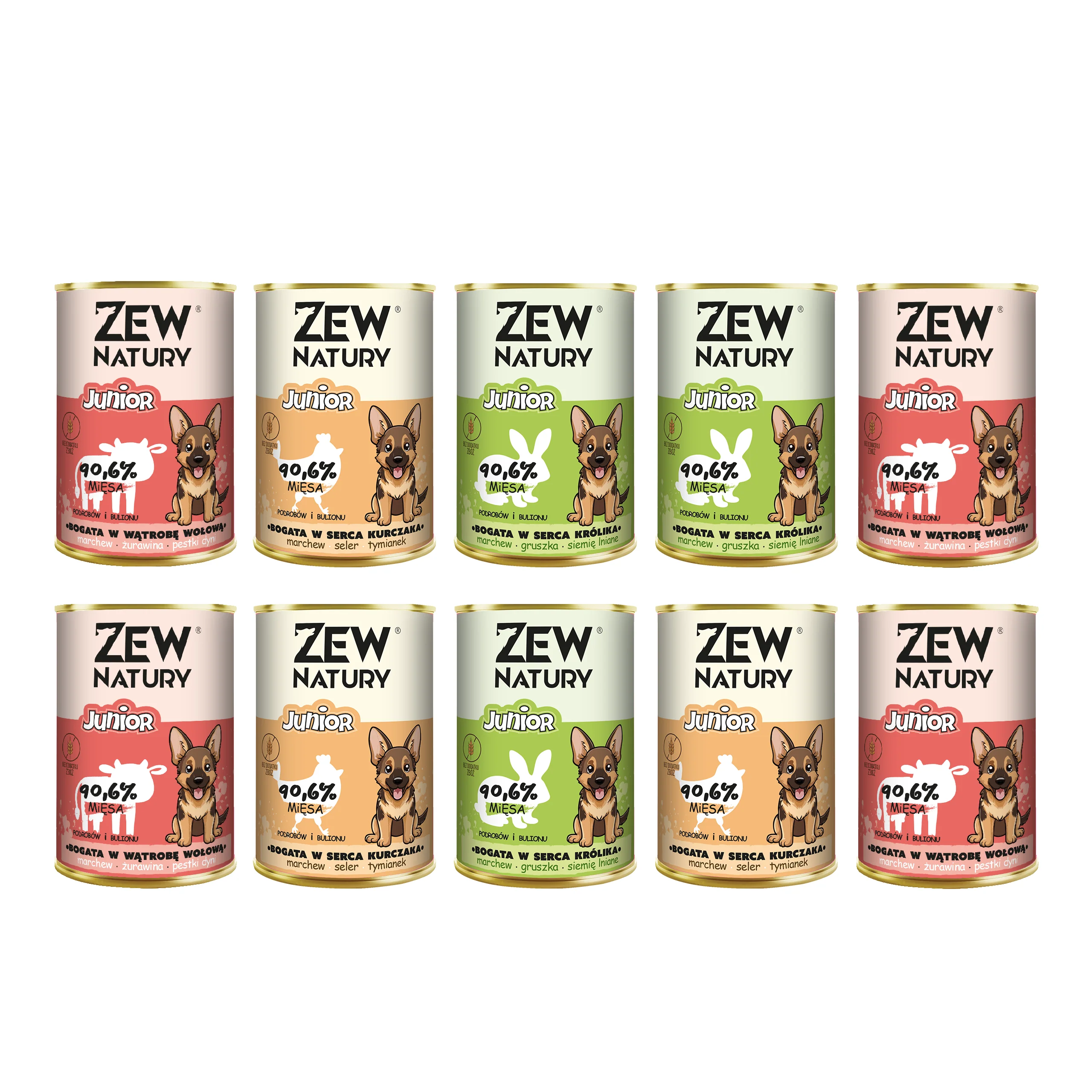Zew Natury królik, kurczak, wołowina junior 400 g × 10