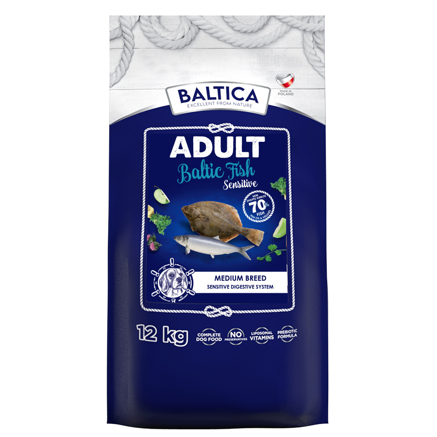 Baltica Excellent flądra, szprot, śledź adult średnie rasy 12 kg