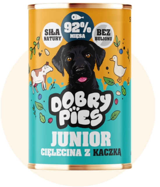 Dobry Pies cielęcina, kaczka junior 400 g × 12