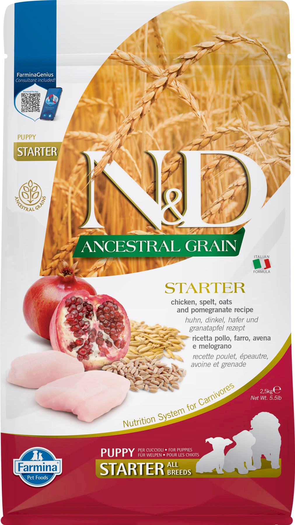 Farmina N&D Ancestral kurczak z orkiszem i owsem junior 2,5 kg