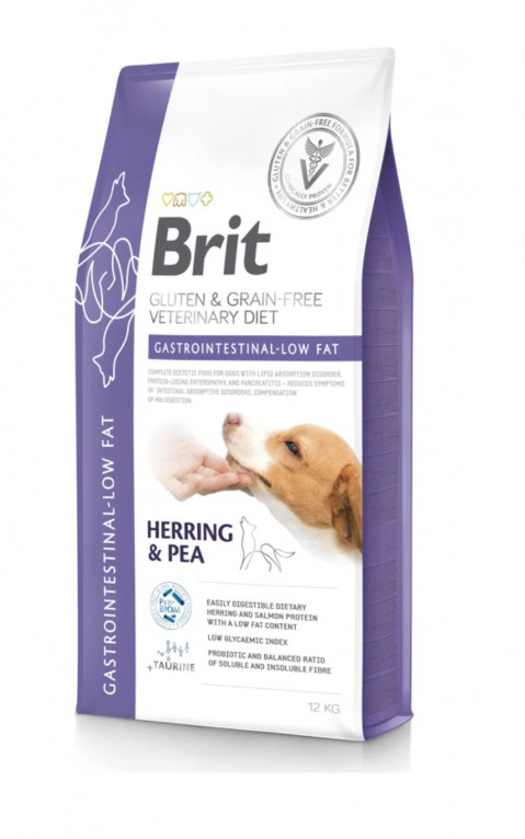 Brit Veterinary Diet Gastrointestinal Low Fat śledź adult 12 kg
