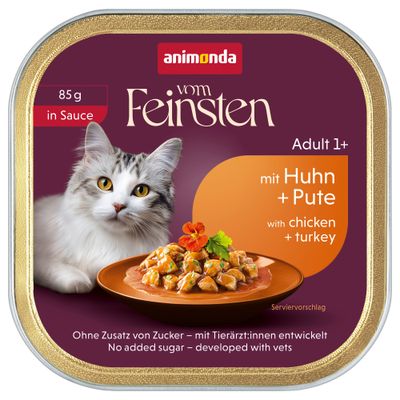 Animonda Vom Feinsten indyk, kurczak w sosie adult 85 g × 32