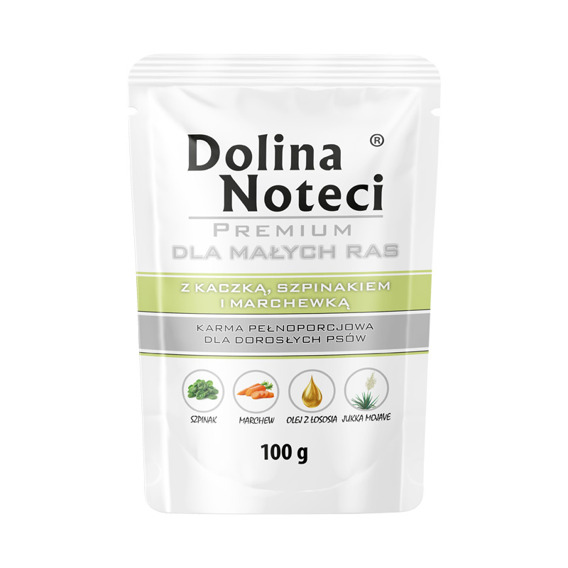 Dolina Noteci Premium kaczka z marchewką, szpinakiem małe rasy 100 g