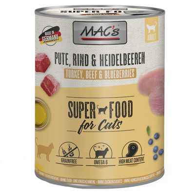MAC's Sensitive indyk, wołowina z jagodą 800 g × 12
