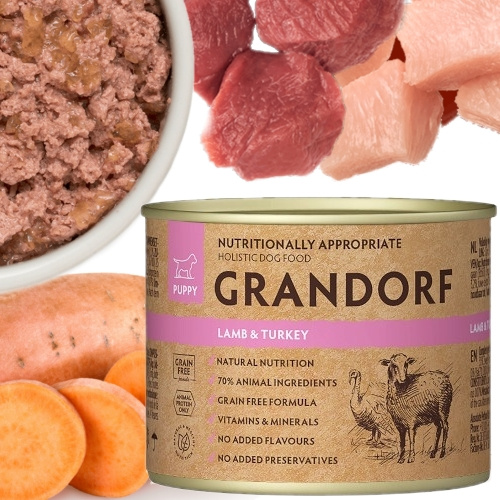 Grandorf indyk, jagnięcina z batatem junior 200 g