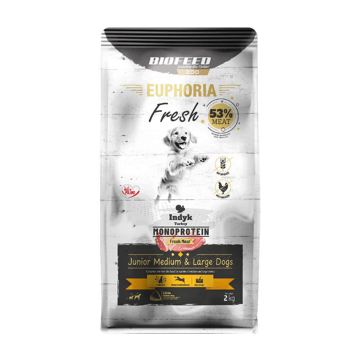 BioFeed Euphoria Fresh indyk junior średnie i duże rasy 2 kg