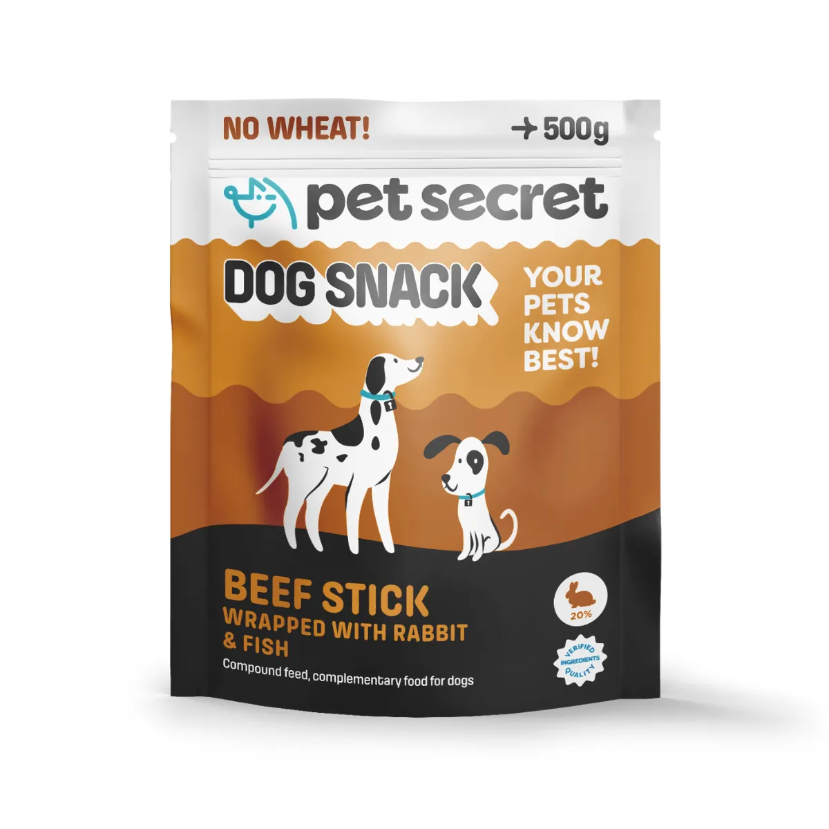 Pet Secret pałeczki wołowe z królikiem i rybą 500 g