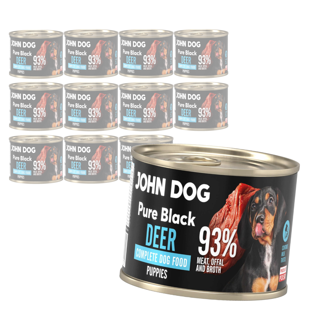 John Dog Pure Black jeleń junior 200 g × 12
