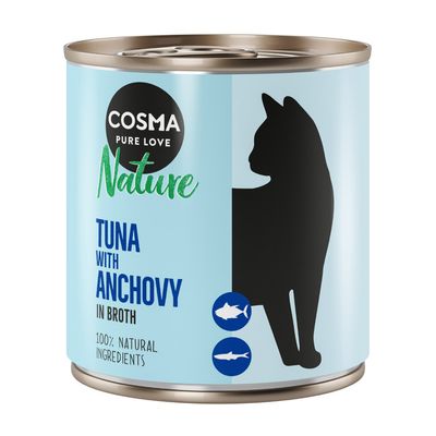 Cosma Nature Indoor sardynka, tuńczyk w bulionie 280 g × 6