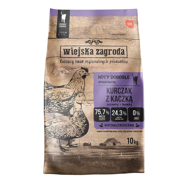 Wiejska Zagroda Mobility Skin & Coat kurczak z kaczką adult 10 kg