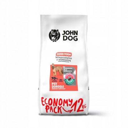 John Dog Good Form wieprzowina, wołowina adult średnie i duże rasy 12 kg
