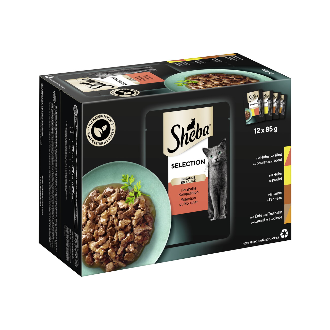 Sheba Selection mix smaków w sosie adult 85 g × 12