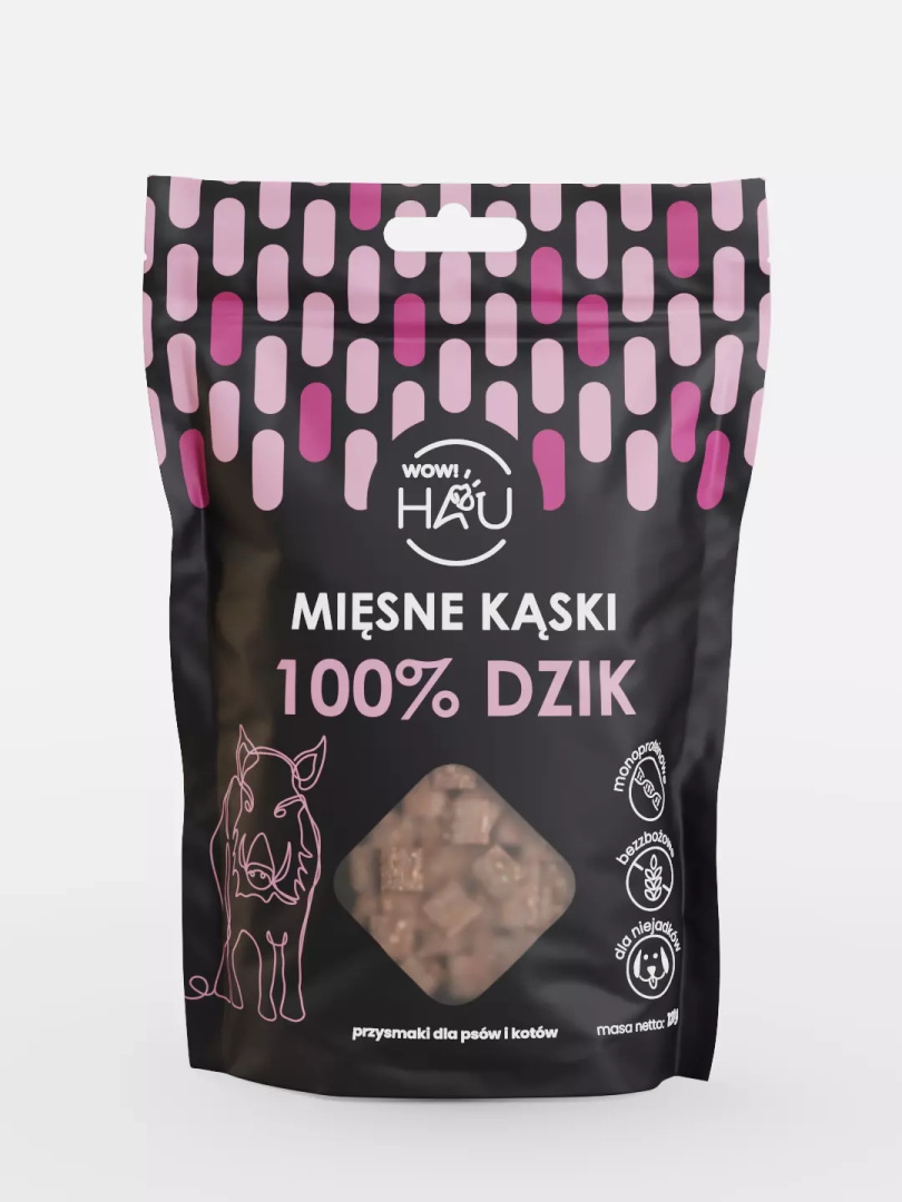 WOW!PETS Mięsne kąski dzik 120 g