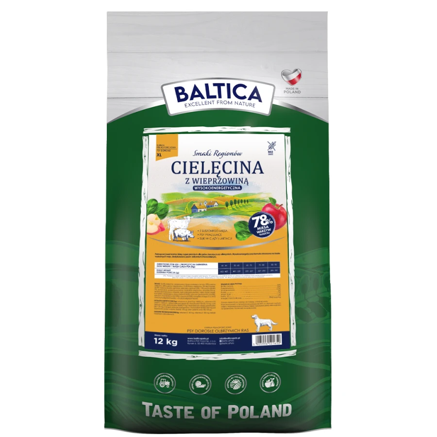Baltica Smaki Regionów cielęcina, wieprzowina duże rasy 12 kg