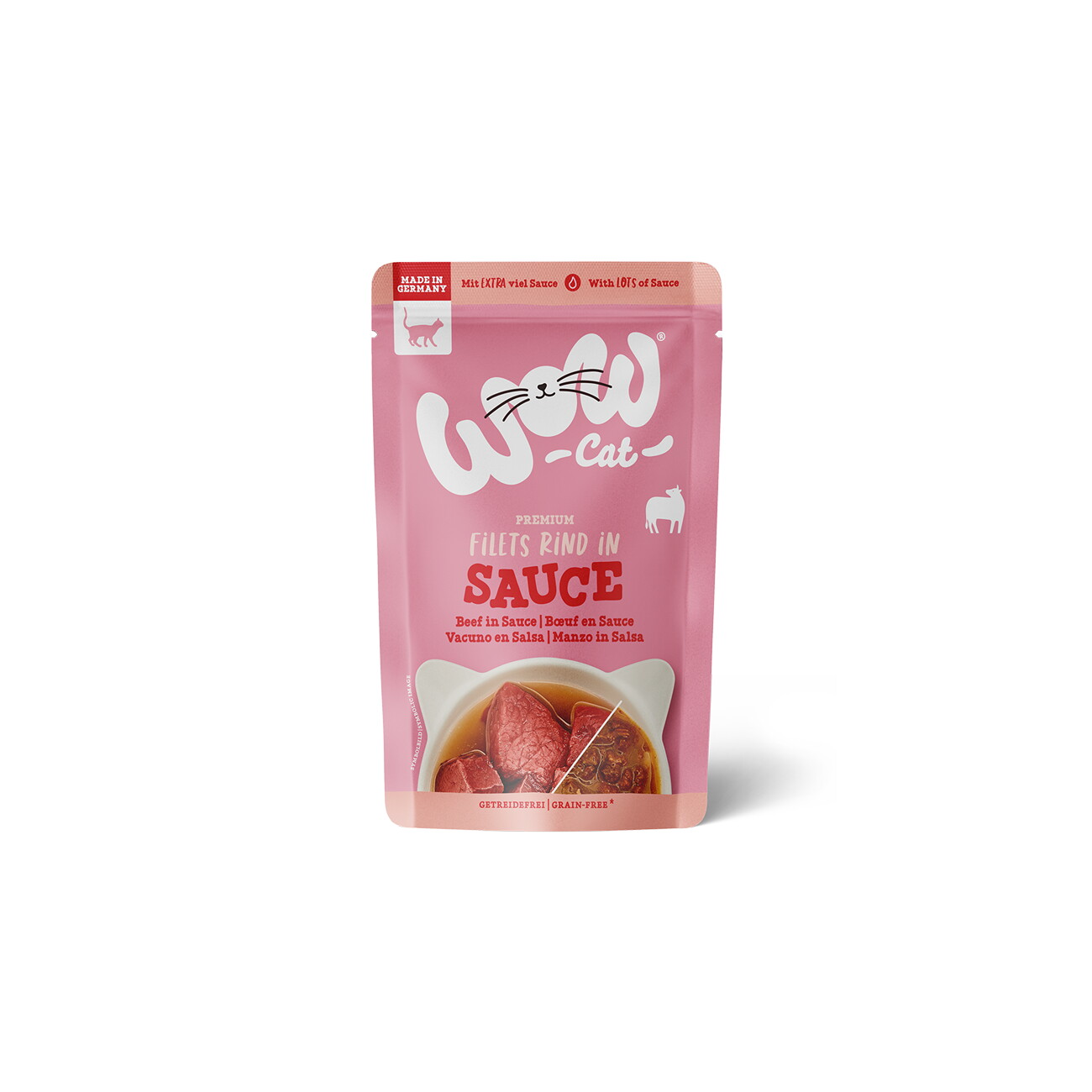 WOW Cat wołowina w sosie adult 85 g × 8