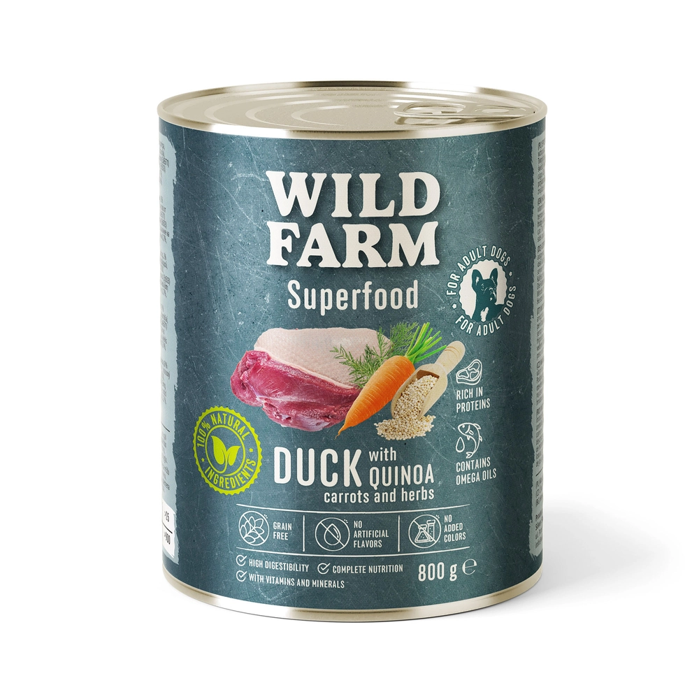 Wild Farm Superfood kaczka adult 800 g