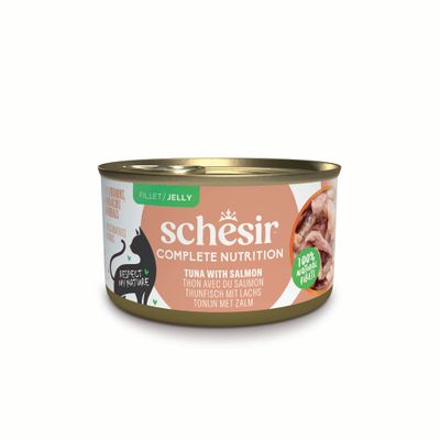 Schesir Complete Nutrition tuńczyk, łosoś w galaretce adult 85 g × 24