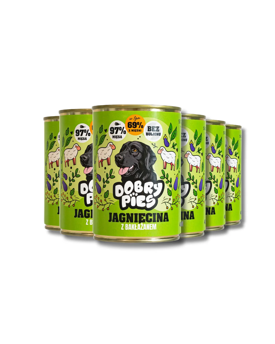Dobry Pies indyk z bakłażanem, jagnięcina z bakłażanem adult 400 g × 12