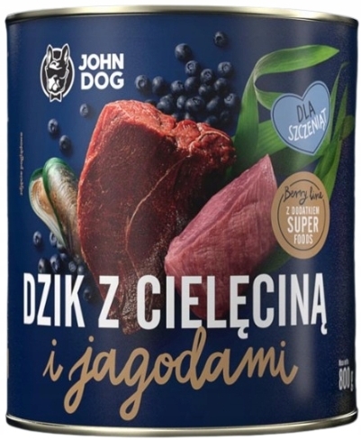 John Dog Berry cielęcina, dzik junior 800 g