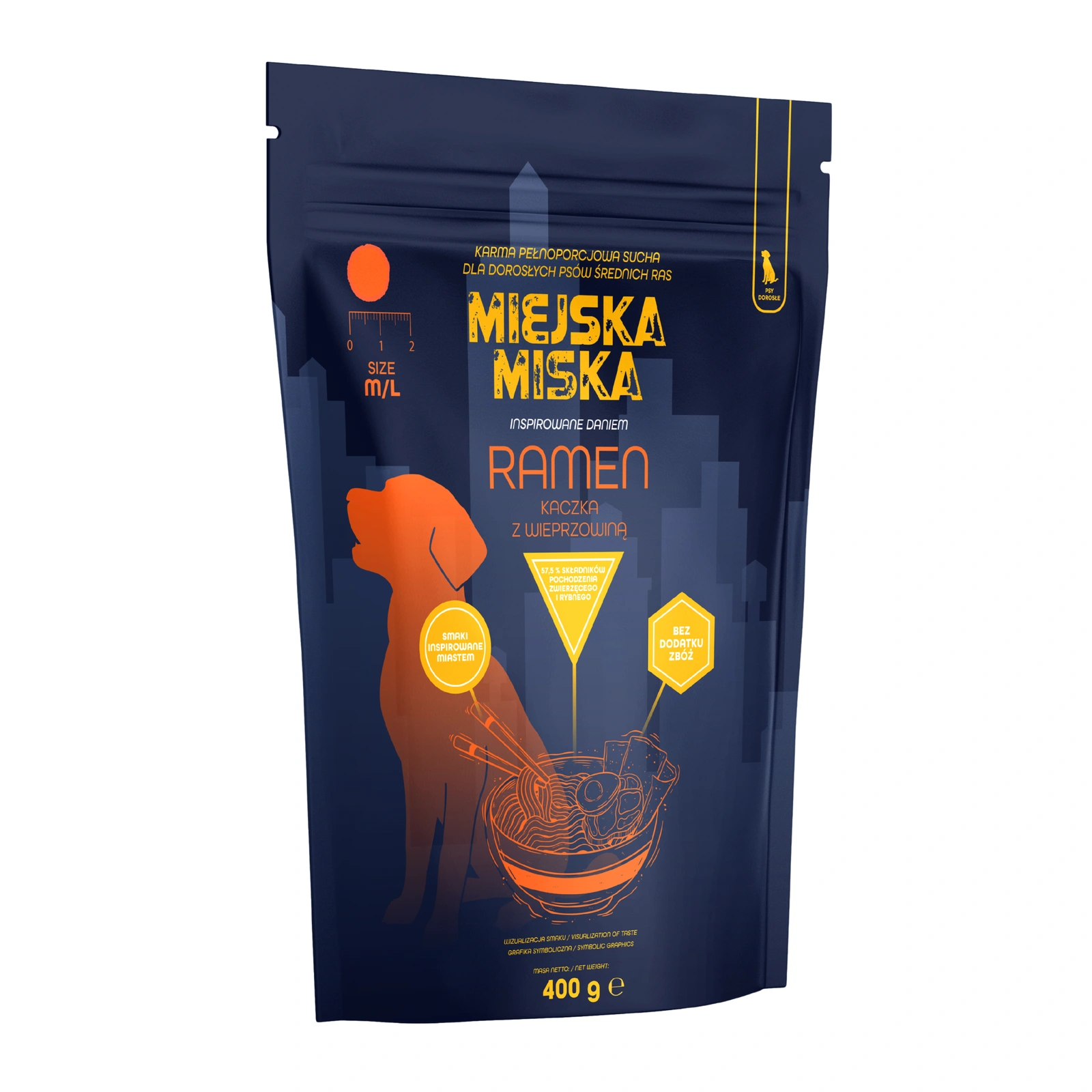 Gaczoo Miejska Miska kaczka adult średnie rasy 400 g