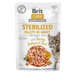 Brit Care Sterilised łosoś, tuńczyk w sosie adult 85 g