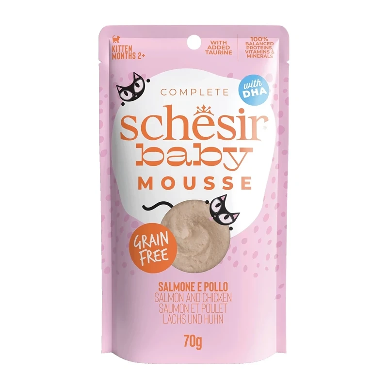 Schesir Baby kurczak, łosoś pasztet kitten 70 g