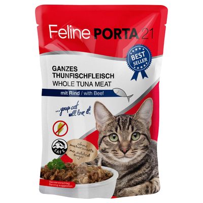 Porta 21 Feline Sensitive tuńczyk, wołowina w bulionie adult 100 g × 12