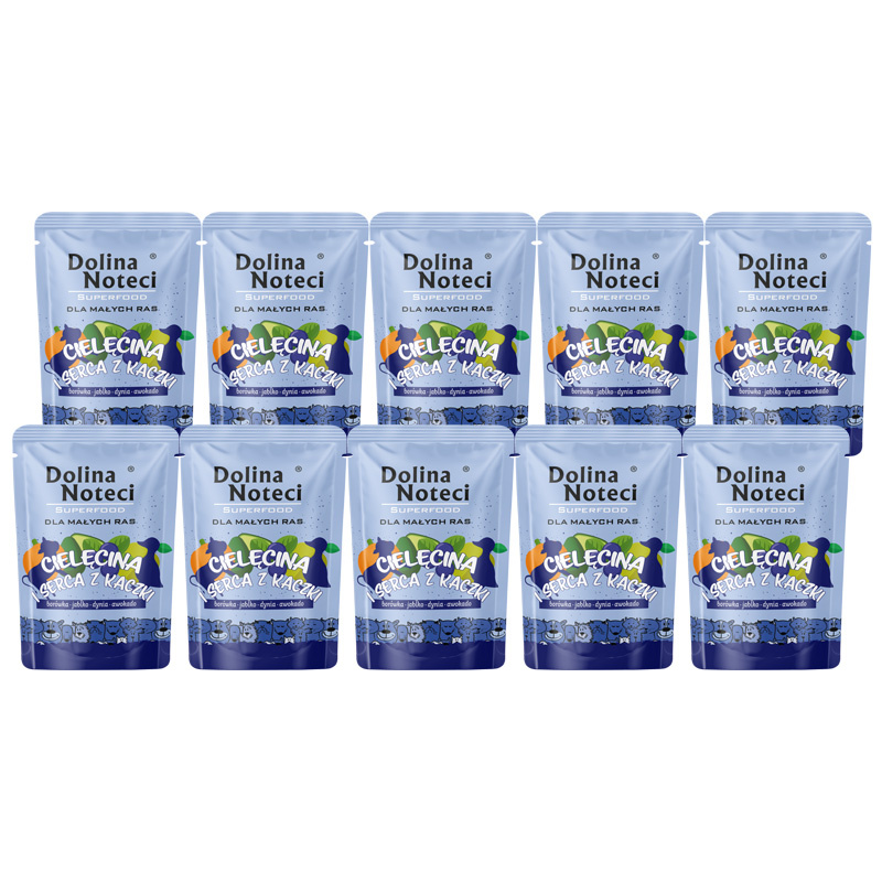 Dolina Noteci Superfood cielęcina, kaczka adult małe rasy 100 g × 10