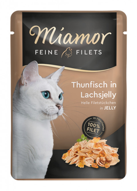 Miamor Feine Filets Light tuńczyk, łosoś w galaretce 100 g