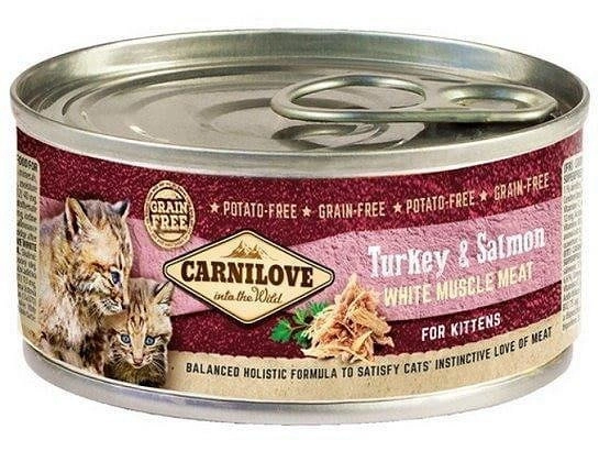 Carnilove Cat indyk, łosoś w bulionie kitten 100 g