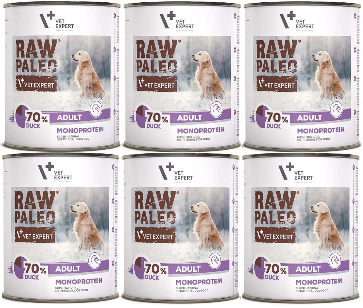 VetExpert Raw Paleo kaczka adult 800 g × 6