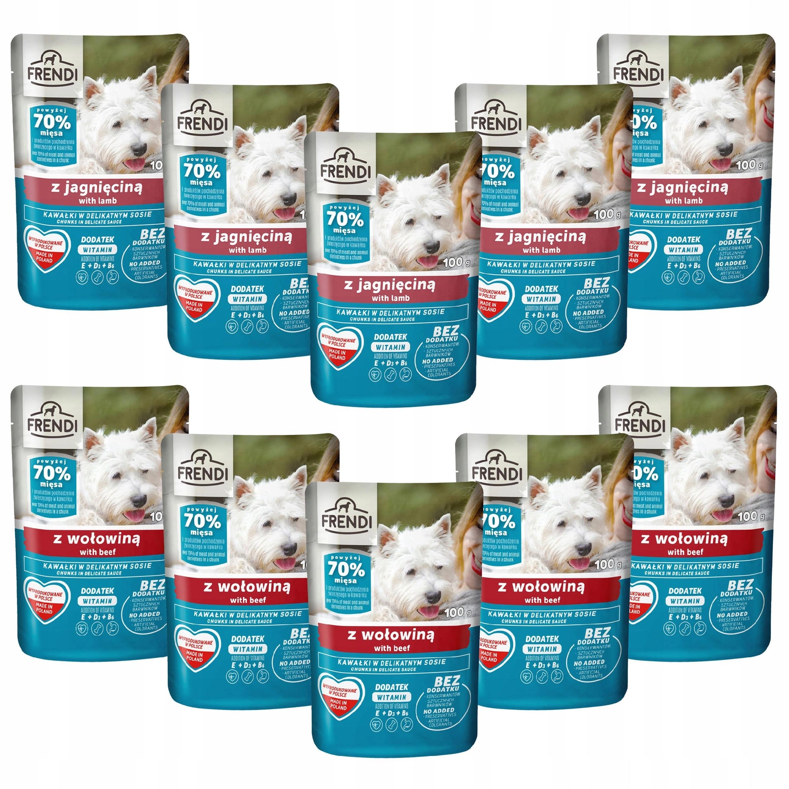 Pet Republic Frendi jagnięcina, wołowina 100 g × 10