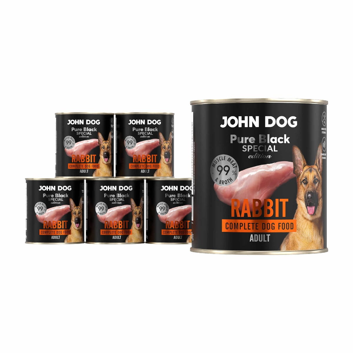 John Dog Pure Black Special Edition królik 800 g × 6