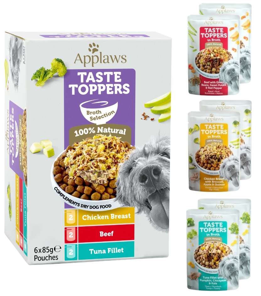 Applaws Taste Toppers mix smaków w bulionie 85 g × 6