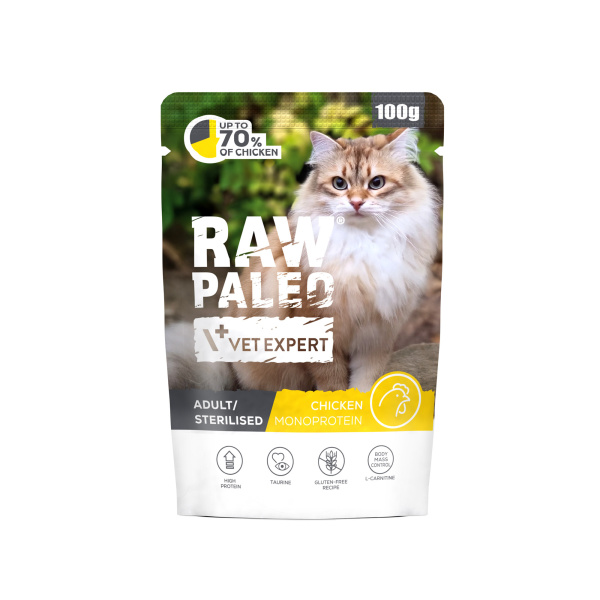 VetExpert Raw Paleo Sterilised kurczak adult 100 g