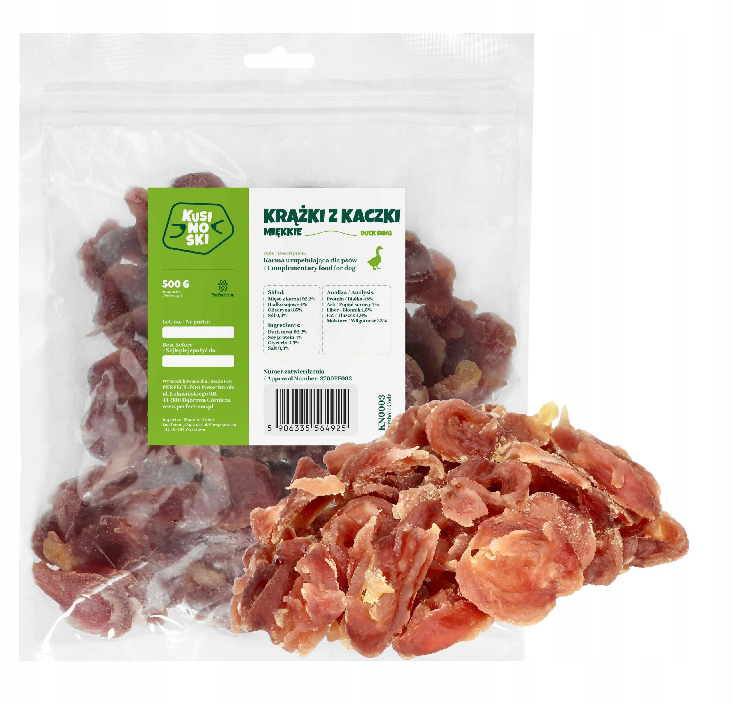 Kusinoski krążki z kaczki 500 g