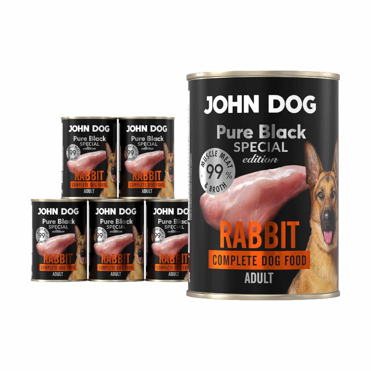 John Dog Pure Black Special Edition królik 400 g × 6