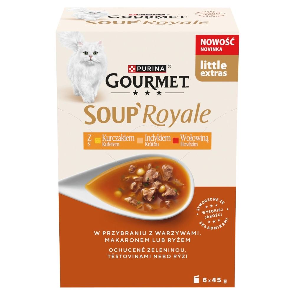Purina Gourmet Soup Royale mix smaków w bulionie 45 g × 6