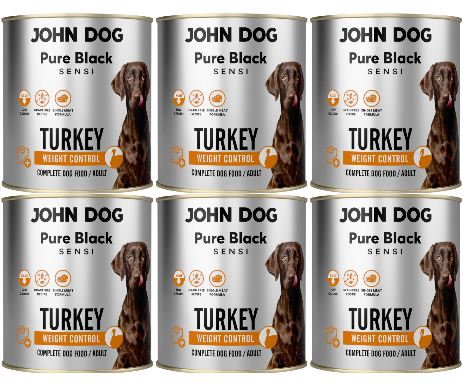 John Dog Pure Black Sensi indyk adult 800 g × 6