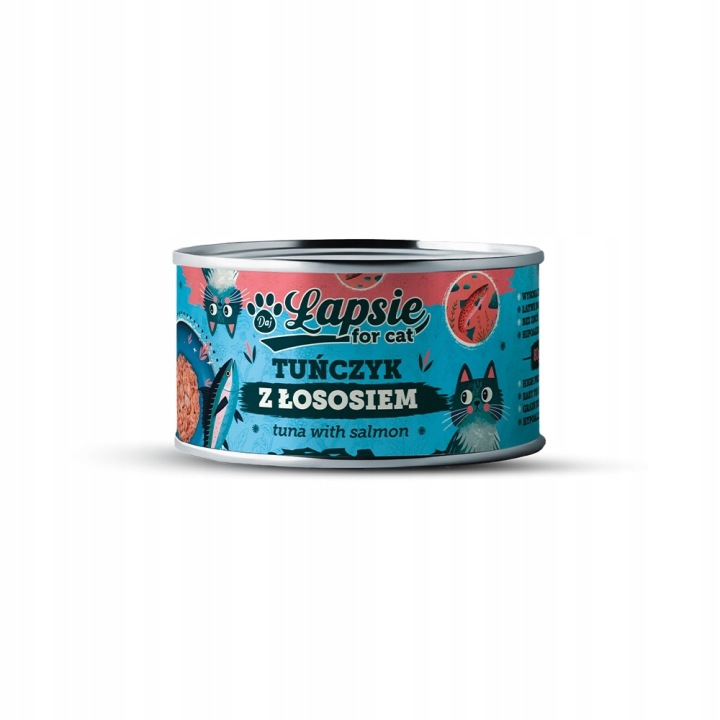 Łapsie For Cat tuńczyk, łosoś w bulionie adult 80 g