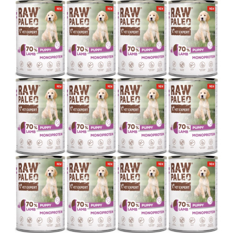 VetExpert Raw Paleo jagnięcina puppy 400 g × 12