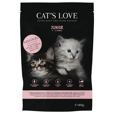 CAT'S LOVE Junior Hairball drób kitten 400 g × 2