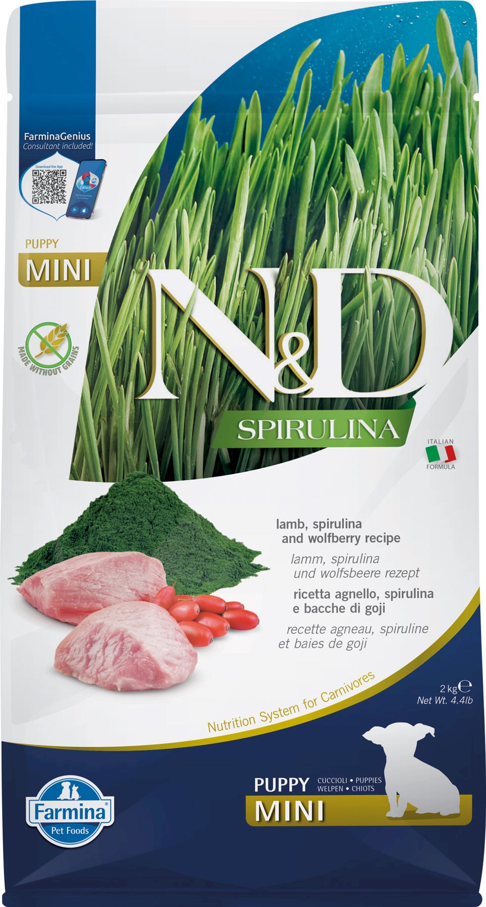 Farmina N&D Spirulina jagnięcina puppy małe rasy 2 kg